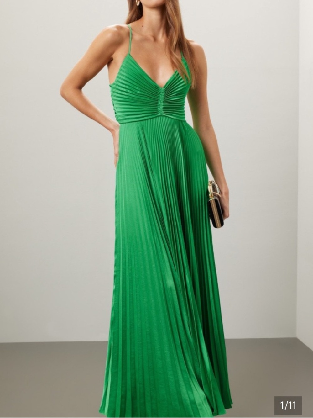 ALC Green Pleated Detail Gown size 8
